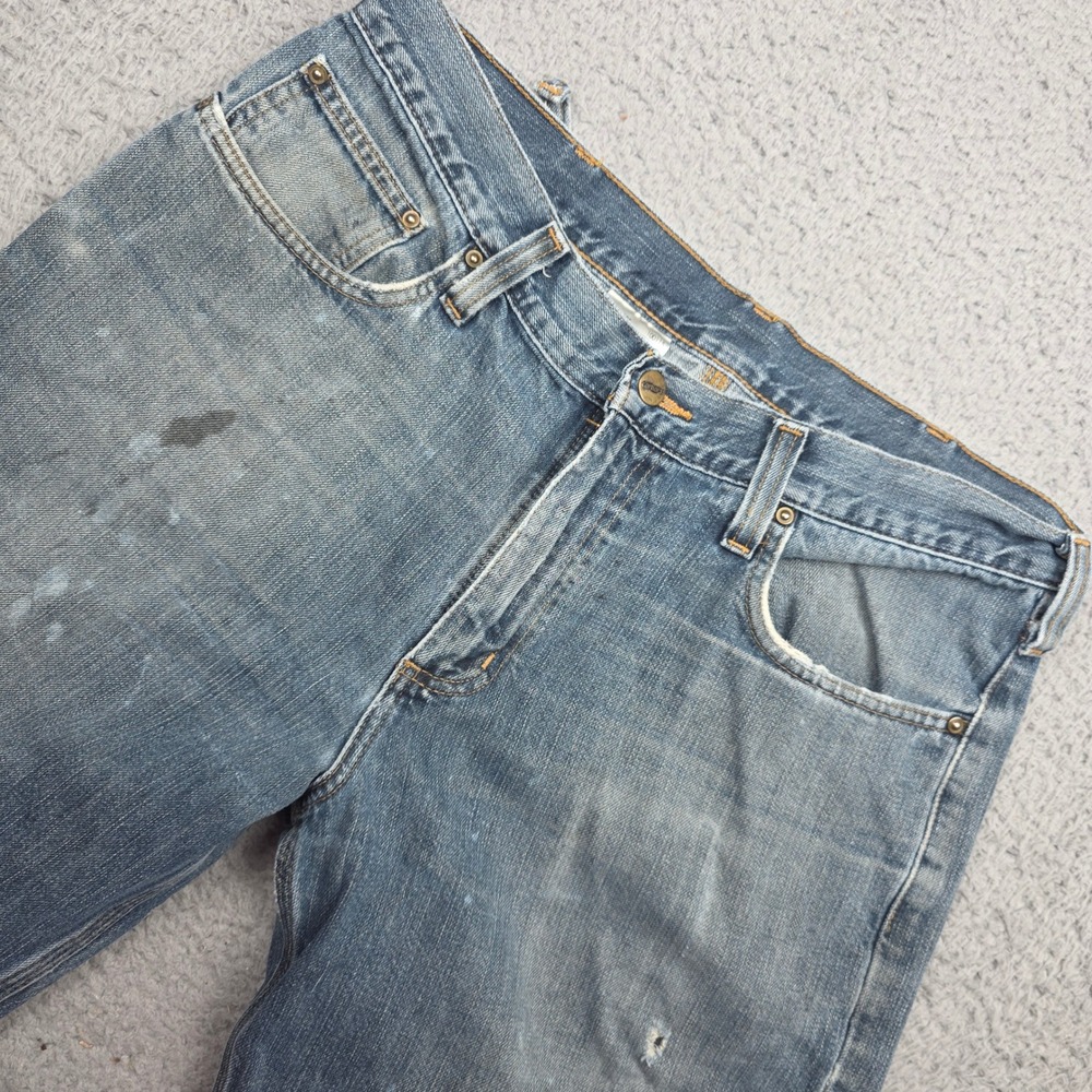 Carhartt Relaxed Fit‎ Jeans Mens 34x30 Blue Distressed Paint Splatter 101483-968